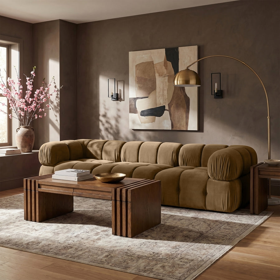 Brown Arc 3-Piece Modular Sectional