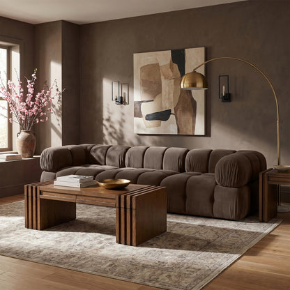 Brown Arc 3-Piece Modular Sectional