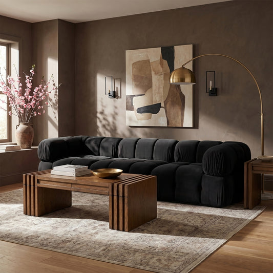 Brown Arc 3-Piece Modular Sectional