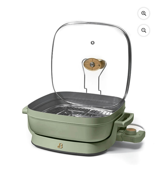 Beautiful 5-in-1 Electric Skillet with Glass Lid