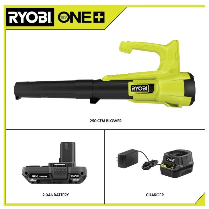 Ryobi ONE+ 18V Cordless 250 CFM Leaf Blower Kit