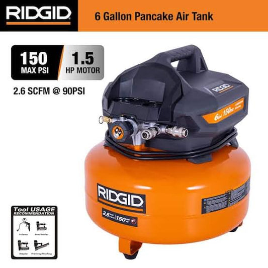 RIDGID 6-Gallon 150 PSI Air Compressor