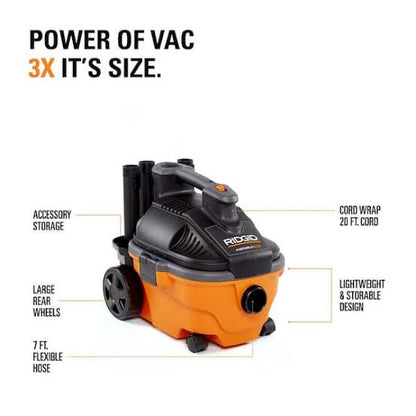 RIDGID 4-Gallon Portable Wet/Dry Vac